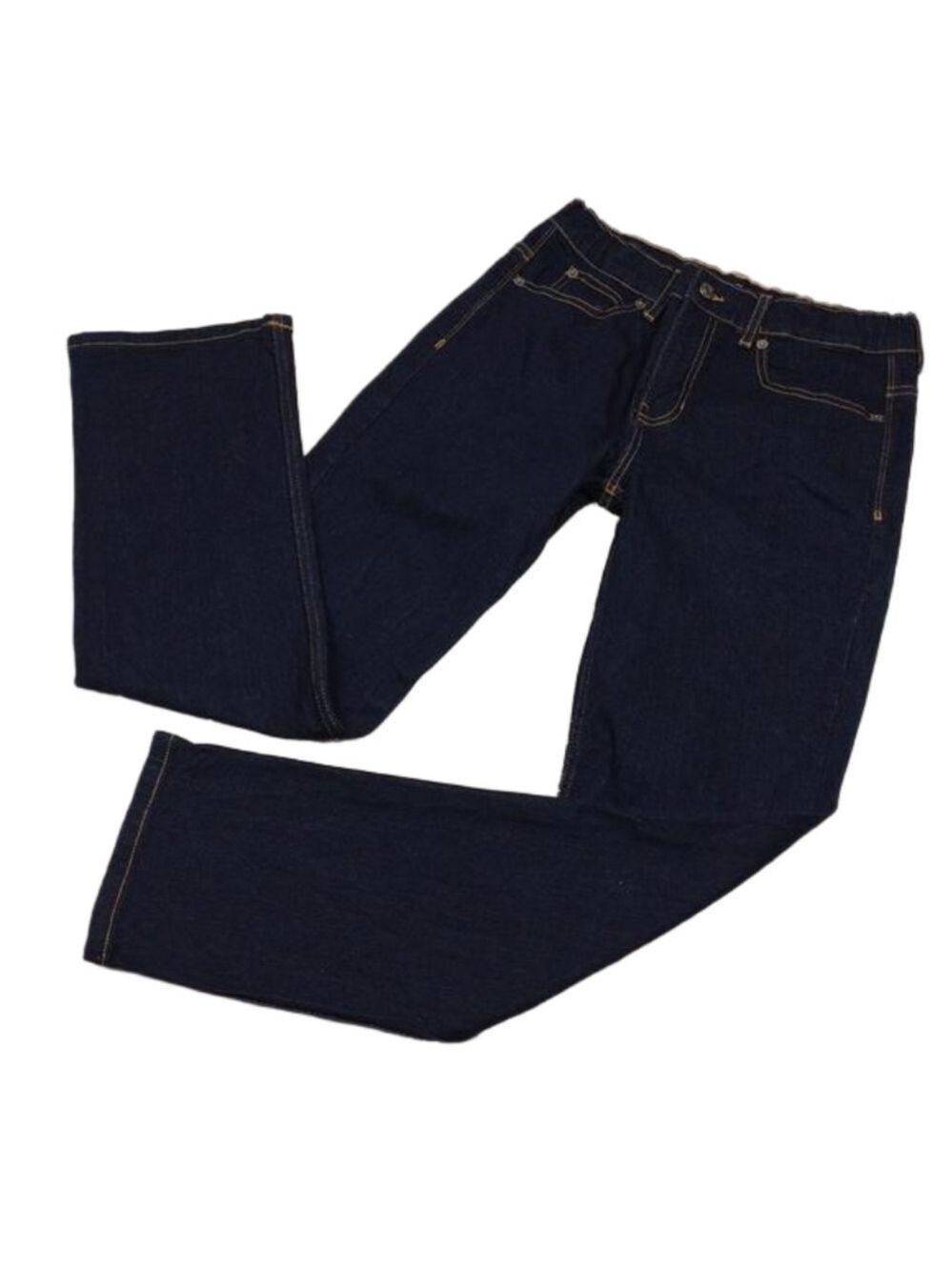 Thereabouts Straight Fit Blue Dark Wash Mid Rise Zip Fly Adjustable Waist Jean